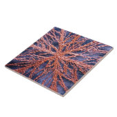 Elegant verbrand sinaasappel indigo oversized bord tegeltje (Zijkant)