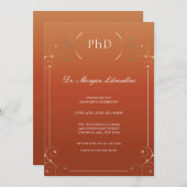 Elegant verbrand Sinaasappel PhD Afstuderen Kaart (Voorkant / Achterkant)