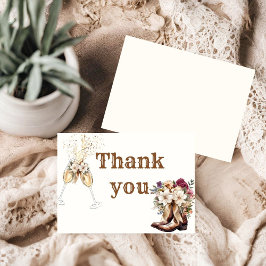 Elegant Verbrande Sinaasappel Westerne Cowboy Brui RSVP Kaartje