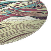 Elegant veren blad abstract zwart blauwgroen goud snijplank (Hoek)