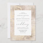 Elegant verergerd ivoren huwelijk kaart (Voorkant)