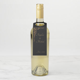 Elegant, verfijnd, dramatisch zwart en goud flessenhanger