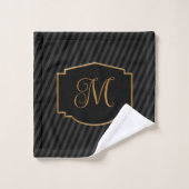 Elegant, verfijnd gestreept monogram bad handdoek (Wasdoekje)