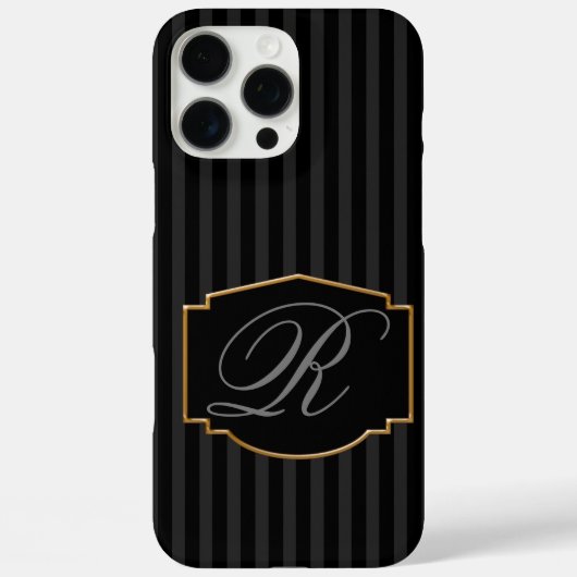 Elegant, verfijnd gestreept monogram Case-Mate iPhone case (Achterkant)