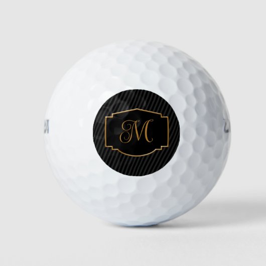 Elegant, verfijnd gestreept monogram golfballen (Voorkant)
