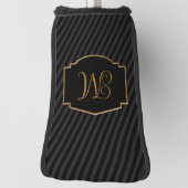 Elegant, verfijnd gestreept monogram golfheadcover (Draai 90)