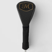 Elegant, verfijnd gestreept monogram golfheadcover (Voorkant)