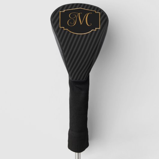 Elegant, verfijnd gestreept monogram golfheadcover (Voorkant)