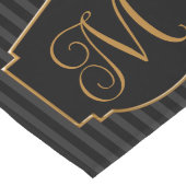 Elegant, verfijnd gestreept monogram lange tafelloper (Hoek)