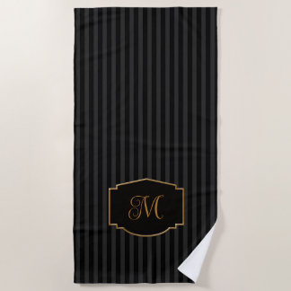 Elegant, verfijnd gestreept monogram strandlaken
