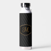 Elegant, verfijnd gestreept monogram waterfles (Links)