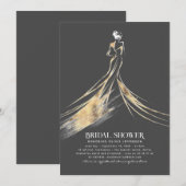 Elegant verfijnd goud en grijs Vrijgezellenfeest Kaart (Voorkant / Achterkant)