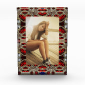 elegant verfijnd goud ruby red burgundy fotoblokken (Voorkant)