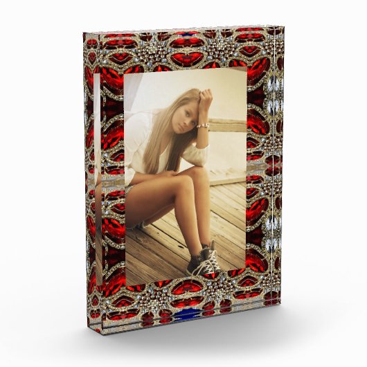 elegant verfijnd goud ruby red burgundy fotoblokken (Links)