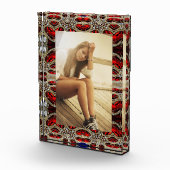 elegant verfijnd goud ruby red burgundy fotoblokken (Rechts)