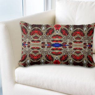 elegant verfijnd goud ruby red burgundy kussen