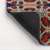 elegant verfijnd goud ruby red burgundy muismat (Hoek)