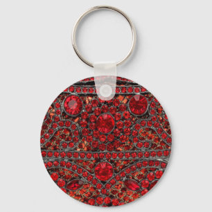 elegant verfijnd goud ruby red burgundy sleutelhanger
