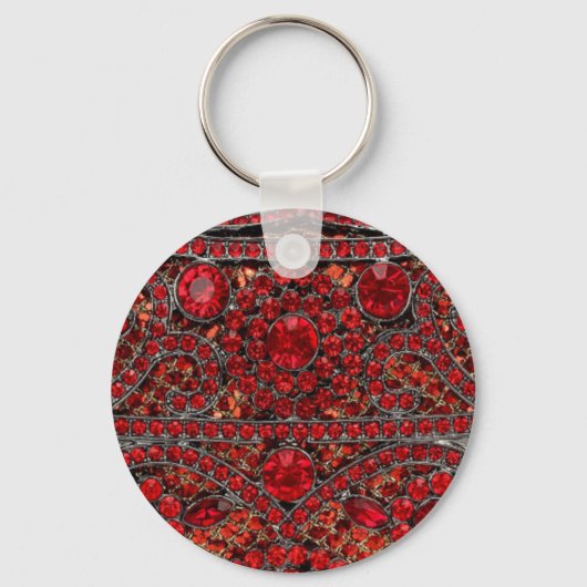 elegant verfijnd goud ruby red burgundy sleutelhanger (Voorkant)