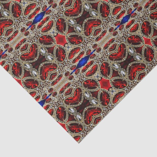 elegant verfijnd goud ruby red burgundy tissuepapier (Detail)