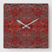 elegant verfijnd goud ruby red burgundy vierkante klok (Voorkant)