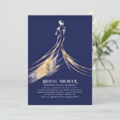 Elegant verfijnd marineblauw Vrijgezellenfeest Kaart (Staand voorkant)