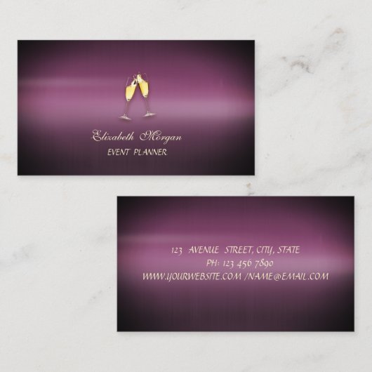 Elegant verfijnd modern, goud glas visitekaartje (Voorkant / Achterkant)