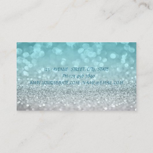 Elegant verfijnd modern modern blauw glitter Bokeh Visitekaartje (Achterkant)