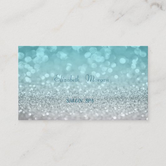 Elegant verfijnd modern modern blauw glitter Bokeh Visitekaartje (Voorkant)