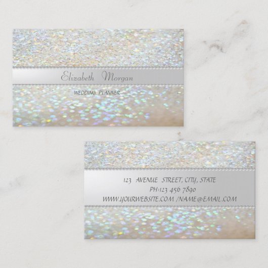 Elegant verfijnd modern modern Glitter Bokeh, pare Visitekaartje (Voorkant / Achterkant)