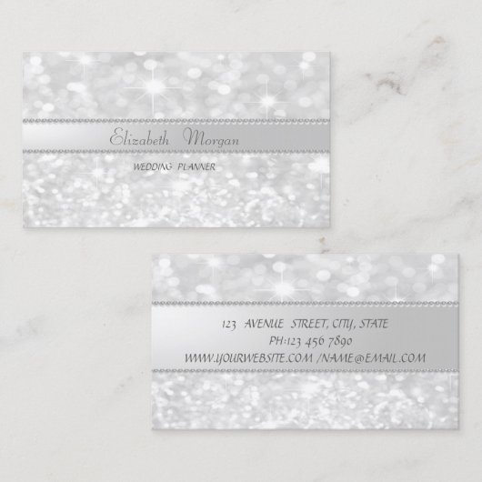 Elegant verfijnd modern modern Glitter Bokeh, pare Visitekaartje (Voorkant / Achterkant)