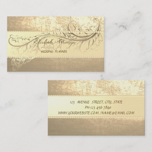 Elegant verfijnd modern modern goud ,Pearls Visitekaartje (Voorkant / Achterkant)