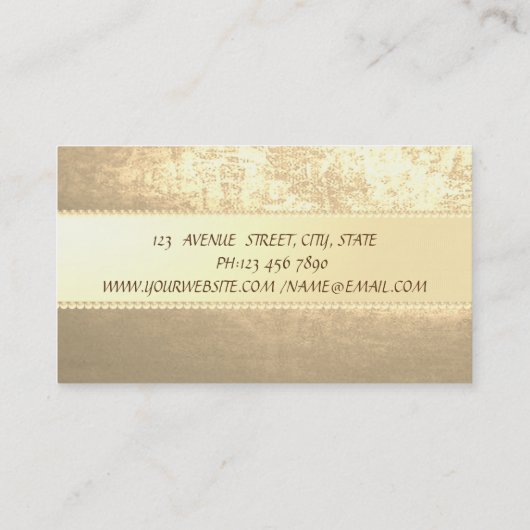 Elegant verfijnd modern modern goud ,Pearls Visitekaartje (Achterkant)