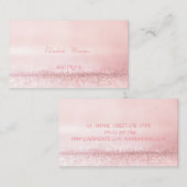 Elegant verfijnd, modern, roze glitterig visitekaartje (Voorkant / Achterkant)