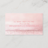 Elegant verfijnd, modern, roze glitterig visitekaartje (Achterkant)
