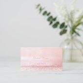 Elegant verfijnd, modern, roze glitterig visitekaartje (Staand voorkant)