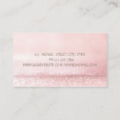 Elegant verfijnd, modern, roze glittery, Bow Visitekaartje (Achterkant)