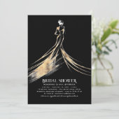 Elegant verfijnd zwart-gouden Vrijgezellenfeest Kaart (Staand voorkant)