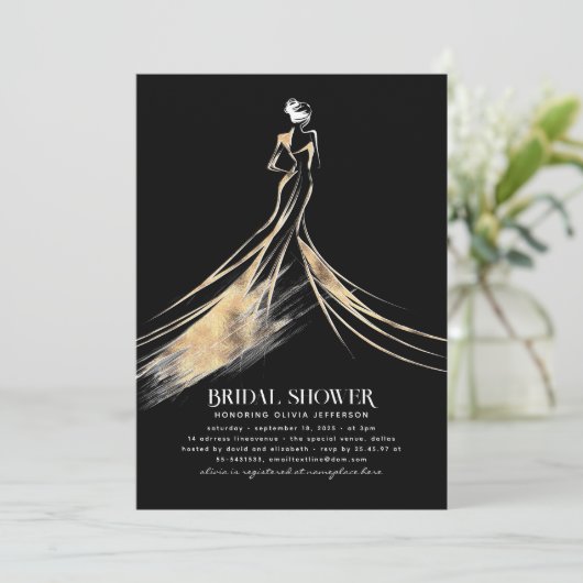 Elegant verfijnd zwart-gouden Vrijgezellenfeest Kaart (Staand voorkant)