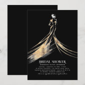 Elegant verfijnd zwart-gouden Vrijgezellenfeest Kaart (Voorkant / Achterkant)