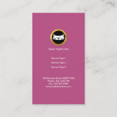 Elegant, verfijnde Paarse Pathways Gold Paw-afdruk Visitekaartje (Achterkant)