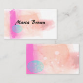 elegant verfontwerp voor abstracte waterverf visitekaartje (Voorkant / Achterkant)