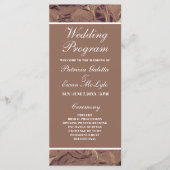Elegant Verfrommeld Bruin Papier Trouwflat program Programmakaart (Voorkant)