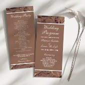 Elegant Verfrommeld Bruin Papier Trouwflat program Programmakaart