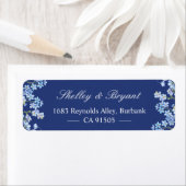 Elegant vergeet me Nots Floral Royal Navy Blue Etiket (Insitu)