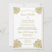 Elegant verguld bruiloft kaart (Voorkant)