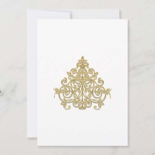 Elegant verguld bruiloft kaart (Achterkant)