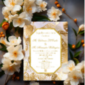 Elegant verguld goud Monstera bestemming bruiloft Kaart