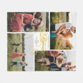 Elegant verheugen Gouden Kerstmis Vier Fotocollage Fleece Deken (Voorkant (Horizontaal))