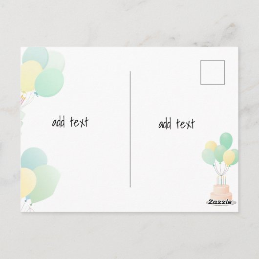 Elegant Verjaardag Kaart Border Design (Achterkant)